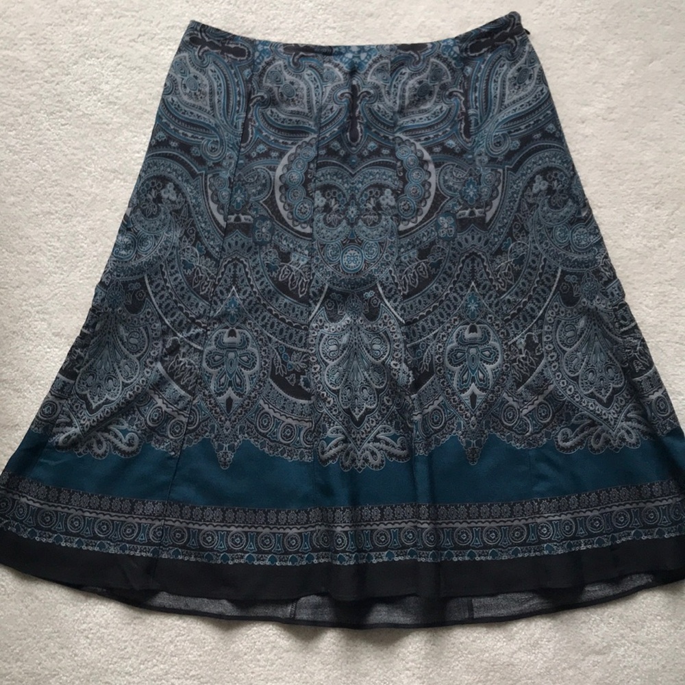 Ann Taylor Blue Paisley Skirt